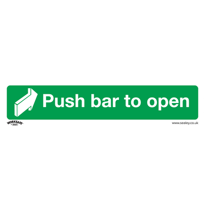 Sealey SS29V10 Worksafe® Push Bar To Open Safety Sign, Self-Adhesive Vinyl - Pack of 10 - SS29V10 - Sealey Tools UK - Trade Counter Direct