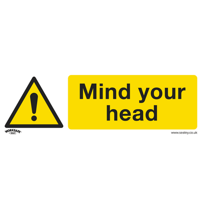 Sealey SS39V1 Worksafe® Mind Your Head Safety Sign - Self-Adhesive Vinyl - SS39V1 - Sealey Tools UK - Trade Counter Direct