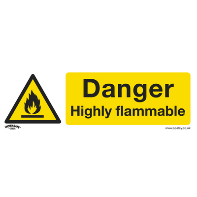 Sealey SS45P1 Worksafe® Danger Highly Flammable Safety Sign - Rigid Plastic - SS45P1 - Sealey Tools UK - Trade Counter Direct