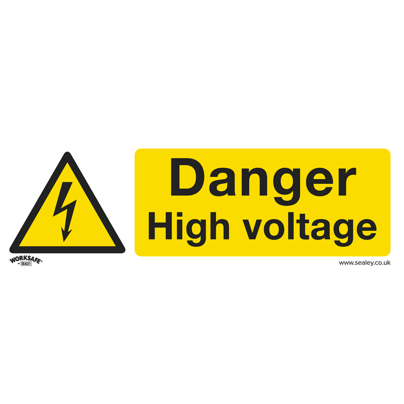 Sealey SS48P1 Worksafe® Danger High Voltage Safety Sign - Rigid Plastic - SS48P1 - Sealey Tools UK - Trade Counter Direct