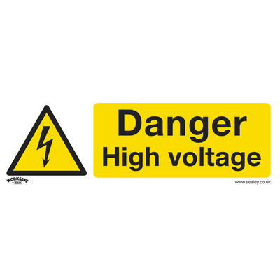 Sealey SS48V10 Worksafe® Danger High Voltage Safety Sign, Self-Adhesive Vinyl - Pack of 10 - SS48V10 - Sealey Tools UK - Trade Counter Direct