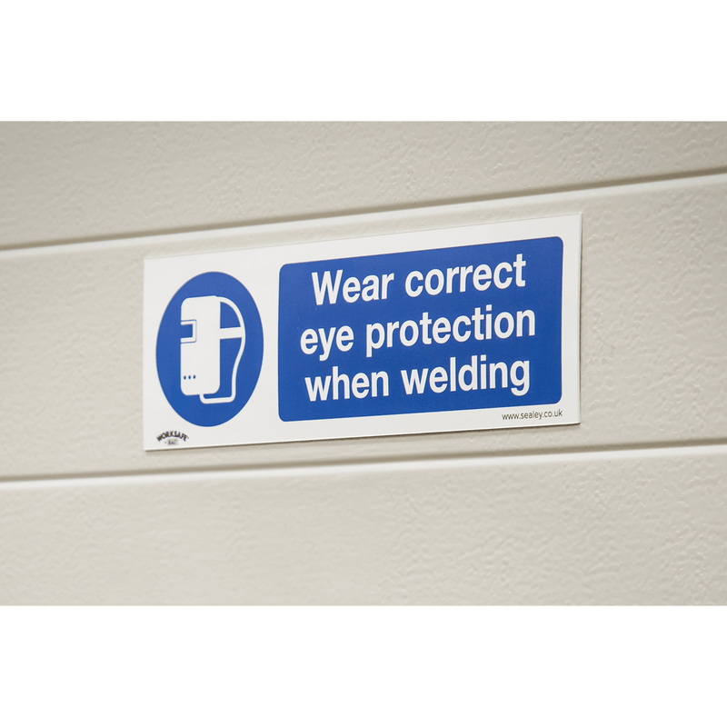 Sealey SS54V1 Worksafe® Wear Eye Protection When Welding Safety Sign - Self-Adhesive Vinyl - SS54V1 - Sealey Tools UK - Trade Counter Direct