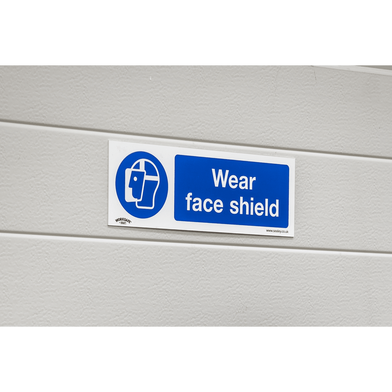 Sealey SS55P10 Worksafe® Wear Face Shield Safety Sign, Rigid Plastic - Pack of 10 - SS55P10 - Sealey Tools UK - Trade Counter Direct