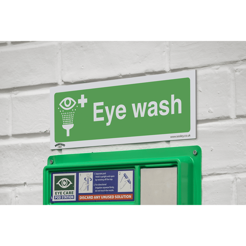 Sealey SS58P1 Worksafe® Eye Wash Safety Sign - Rigid Plastic - SS58P1 - Sealey Tools UK - Trade Counter Direct
