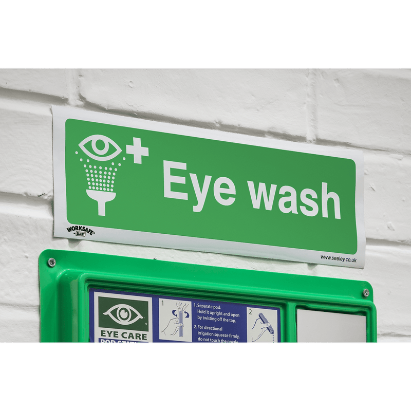 Sealey SS58V1 Worksafe® Eye Wash Safety Sign - Self-Adhesive Vinyl - SS58V1 - Sealey Tools UK - Trade Counter Direct
