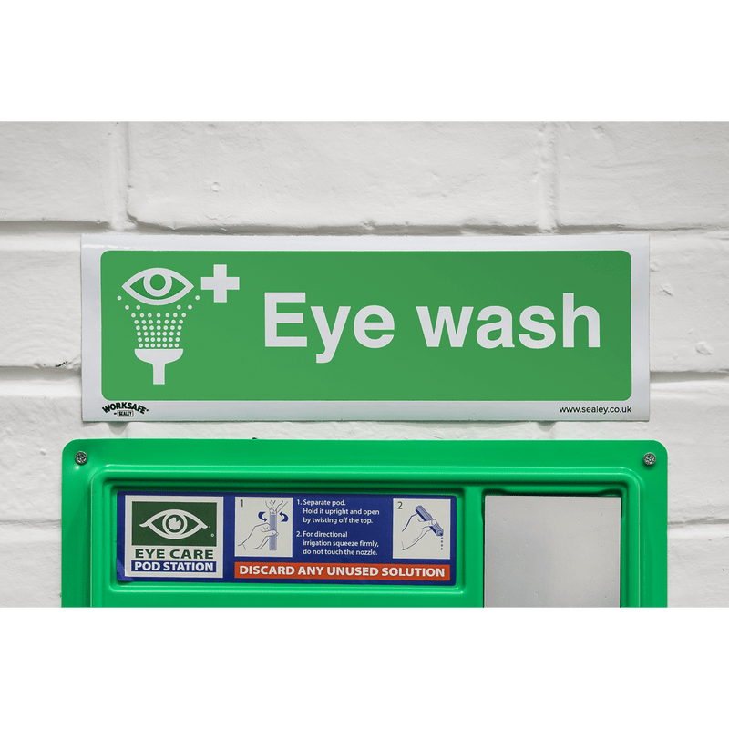 Sealey SS58V1 Worksafe® Eye Wash Safety Sign - Self-Adhesive Vinyl - SS58V1 - Sealey Tools UK - Trade Counter Direct