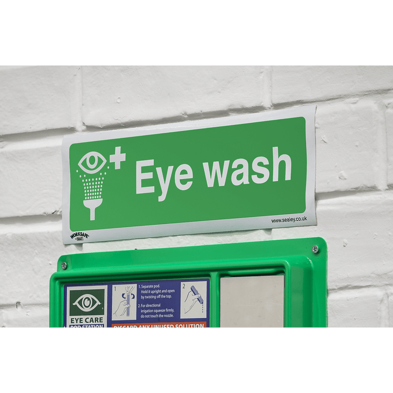 Sealey SS58V1 Worksafe® Eye Wash Safety Sign - Self-Adhesive Vinyl - SS58V1 - Sealey Tools UK - Trade Counter Direct