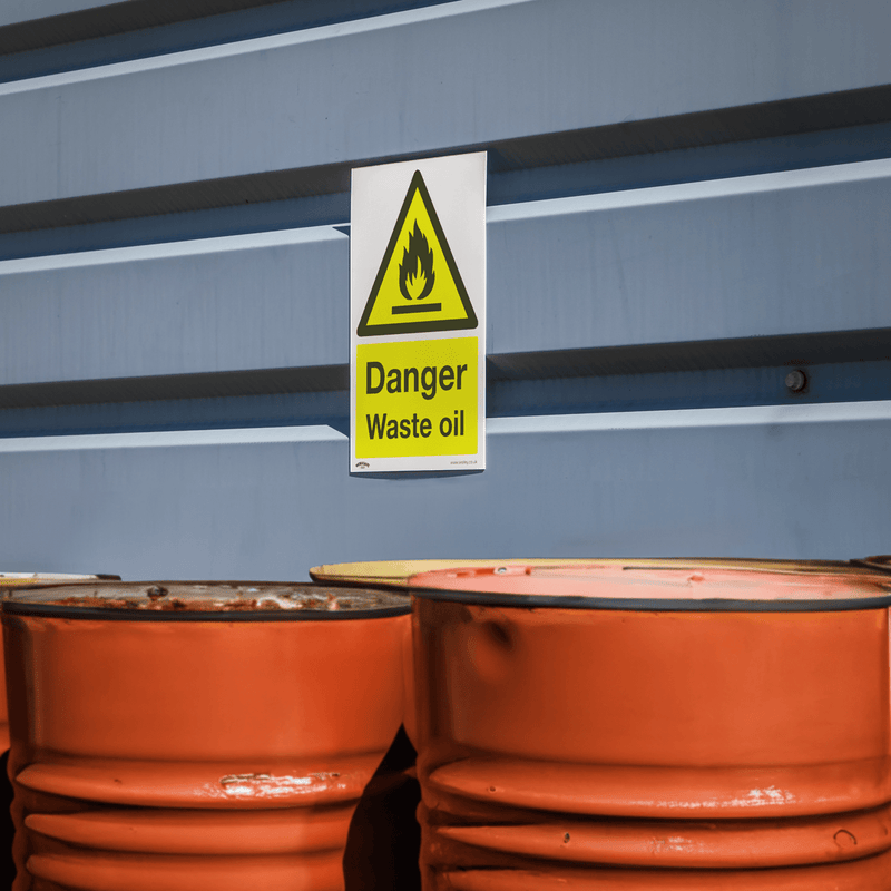 Sealey SS60P1 Worksafe® Danger Waste Oil Safety Sign - Rigid Plastic - SS60P1 - Sealey Tools UK - Trade Counter Direct
