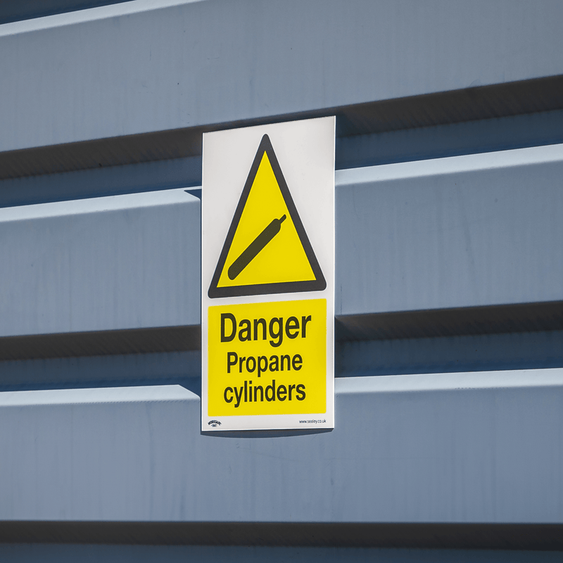 Sealey SS62P1 Worksafe® Danger Propane Cylinders Safety Sign - Rigid Plastic - SS62P1 - Sealey Tools UK - Trade Counter Direct