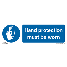 Sealey SS6P10 Worksafe® Hand Protection Must Be Worn Safety Sign, Rigid Plastic - Pack of 10 - SS6P10 - Sealey Tools UK - Trade Counter Direct
