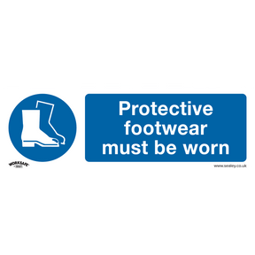 Sealey SS7P1 Worksafe® Protective Footwear Must Be Worn Safety Sign - Rigid Plastic - SS7P1 - Sealey Tools UK - Trade Counter Direct