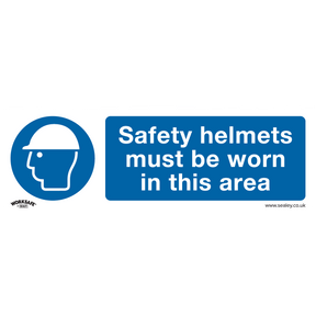 Sealey SS8V10 Worksafe® Safety Helmets Must Be Worn In This Area Safety Sign, Self-Adhesive Vinyl - Pack of 10 - SS8V10 - Sealey Tools UK - Trade Counter Direct