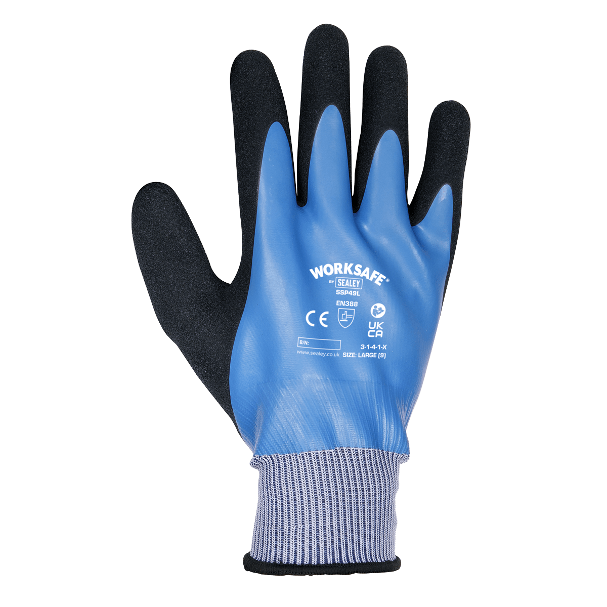 Sealey SSP49L/6 Waterproof Latex Gloves - (Large) - Pack of 6 Pairs - SSP49L/6 - Sealey Tools UK - Trade Counter Direct