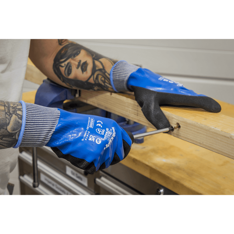 Sealey SSP49XL/6 Worksafe® Waterproof Latex Gloves, X-Large - Pack of 6 Pairs - SSP49XL/6 - Sealey Tools UK - Trade Counter Direct