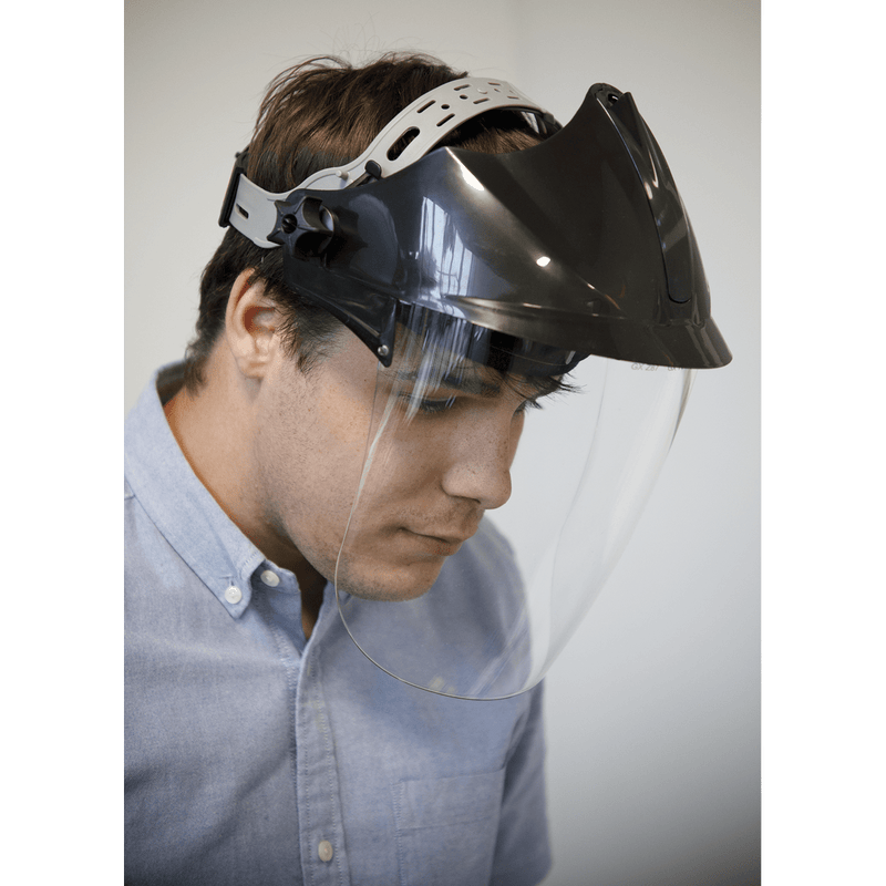 Sealey SSP78 Worksafe® Deluxe Brow Guard with Aspherical Polycarbonate Full Face Shield - SSP78 - Sealey Tools UK - Trade Counter Direct