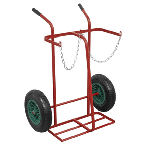 Sealey ST28P Double Gas Cylinder Trolley with Pneumatic Tyres - ST28P - Sealey Tools UK - Trade Counter Direct