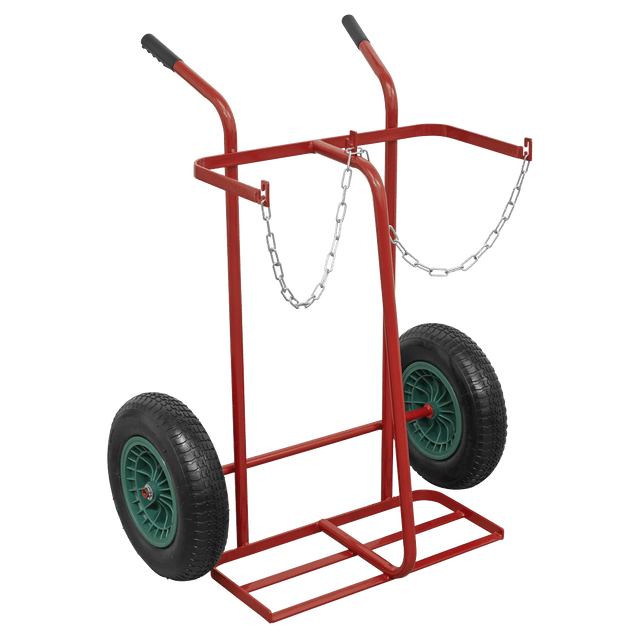 Sealey ST28P Double Gas Cylinder Trolley with Pneumatic Tyres - ST28P - Sealey Tools UK - Trade Counter Direct