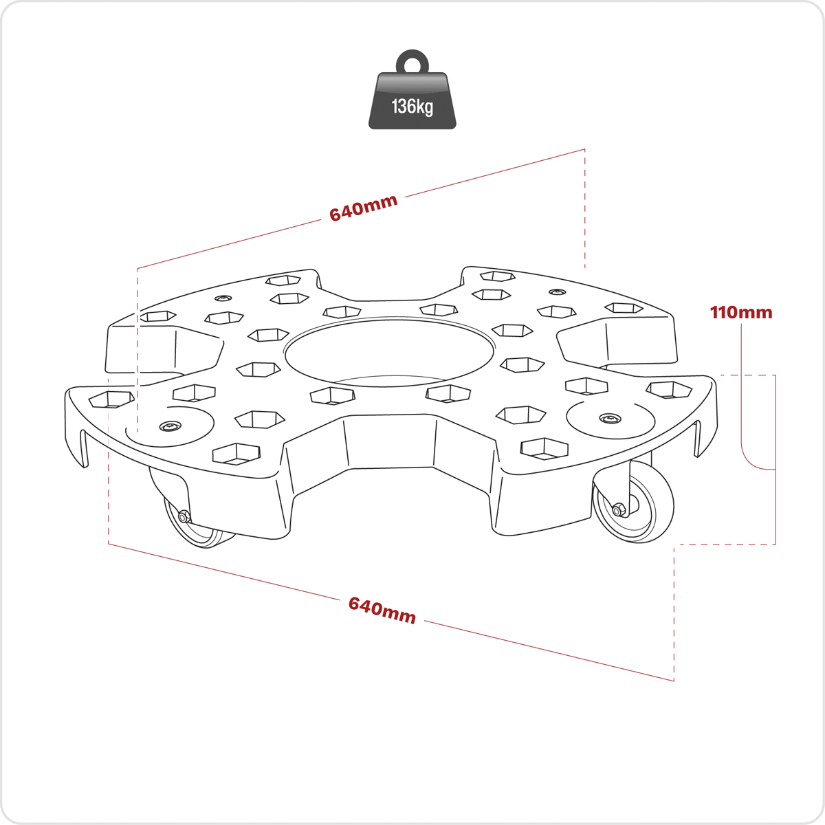 Sealey STR006 Tyre Storage/Transport Dolly - STR006 - Sealey Tools UK - Trade Counter Direct