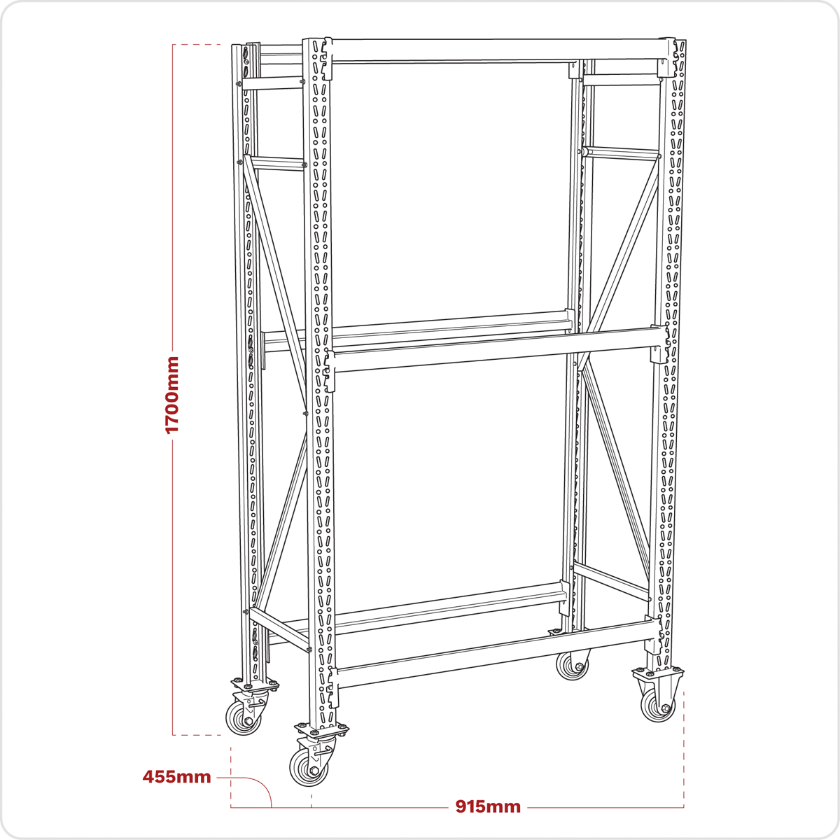 Sealey STR007 2-Level Mobile Tyre Rack 200kg Capacity Per Level - STR007 - Sealey Tools UK - Trade Counter Direct