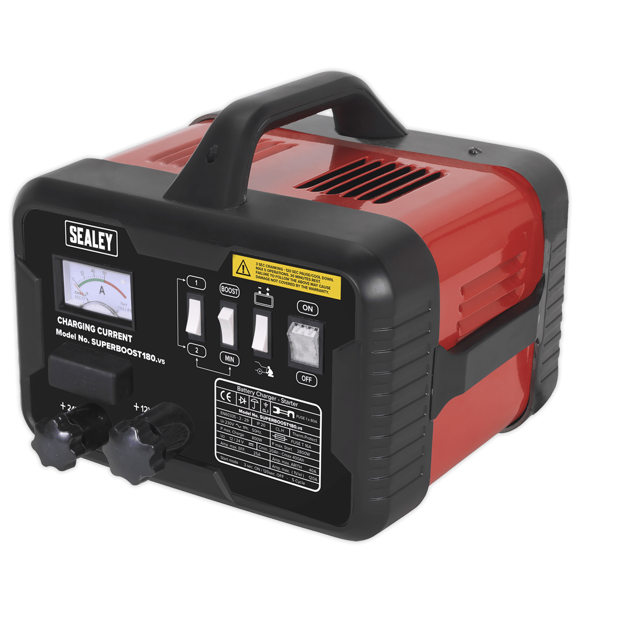 Sealey SUPERBOOST180 Starter/Charger 180/40A 12/24V 230V - SUPERBOOST180 - Sealey Tools UK - Trade Counter Direct
