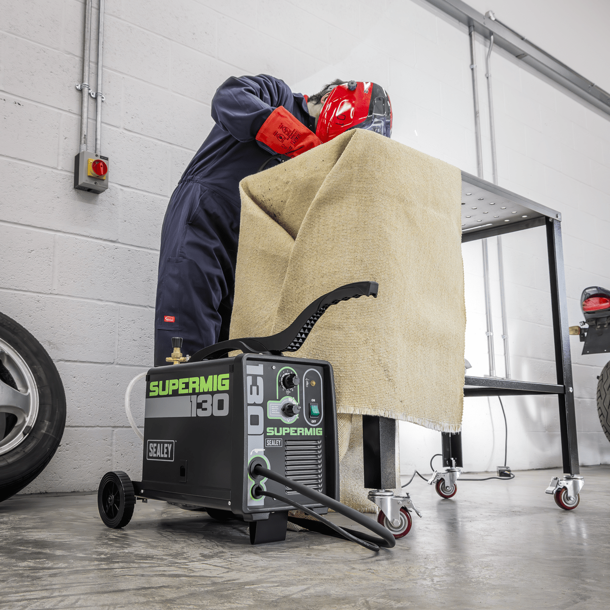 Sealey SUPERMIG130 Mini Portable Gas/Gasless MIG Welder 130A 230V - SUPERMIG130 - Sealey Tools UK - Trade Counter Direct