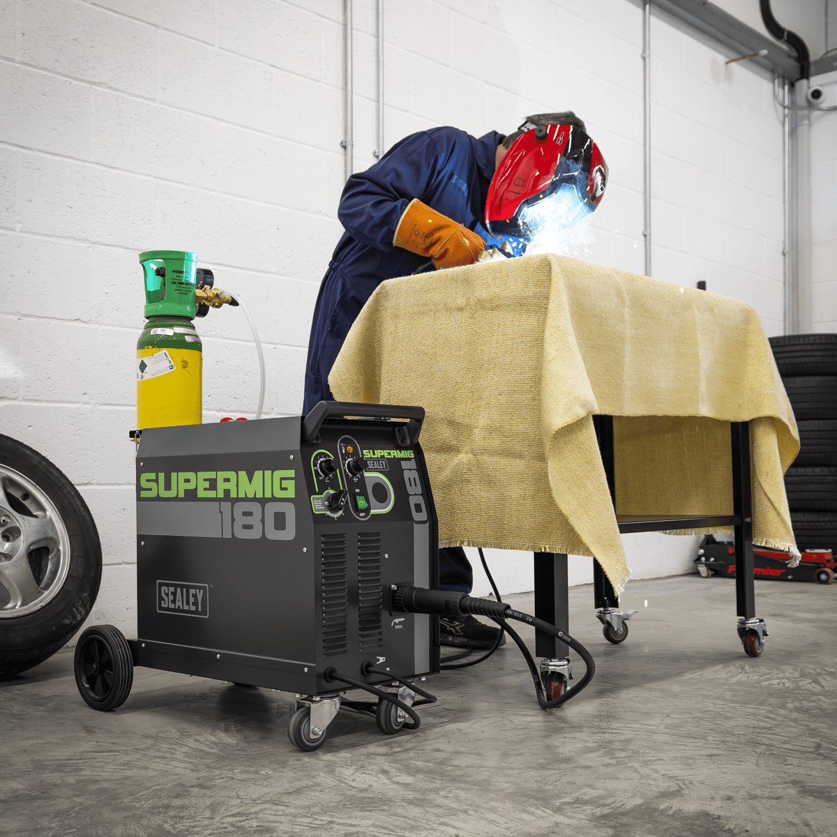 Sealey SUPERMIG180 Professional Gas/Gasless MIG Welder with Binzel® Euro Torch 180A 230V - SUPERMIG180 - Sealey Tools UK - Trade Counter Direct