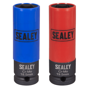 Sealey SX01819 Alloy Wheel Impact Socket Set 1/2"Sq Drive 2pc - SX01819 - Sealey Tools UK - Trade Counter Direct