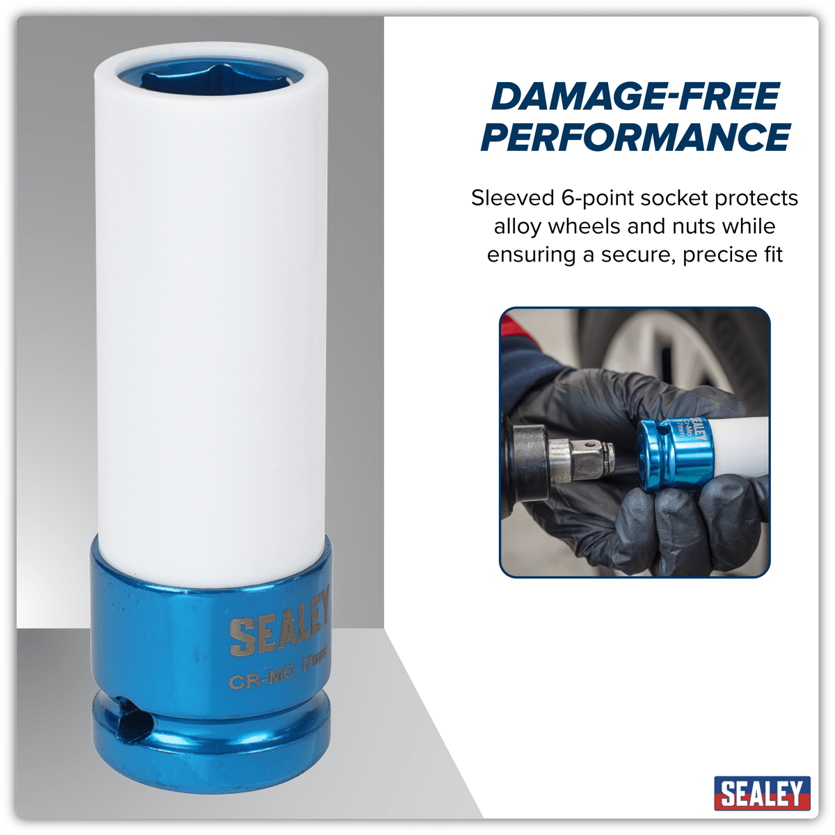 Sealey SX03017 Alloy Wheel Impact Socket 1/2"Sq Drive 17mm - SX03017 - Sealey Tools UK - Trade Counter Direct