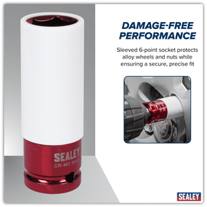Sealey SX03021 Alloy Wheel Impact Socket 1/2"Sq Drive 21mm - SX03021 - Sealey Tools UK - Trade Counter Direct