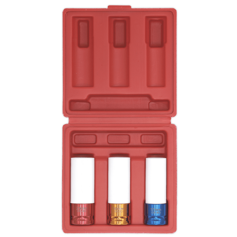 Sealey SX031 Alloy Wheel Impact Socket Set 1/2"Sq Drive 3pc - SX031 - Sealey Tools UK - Trade Counter Direct
