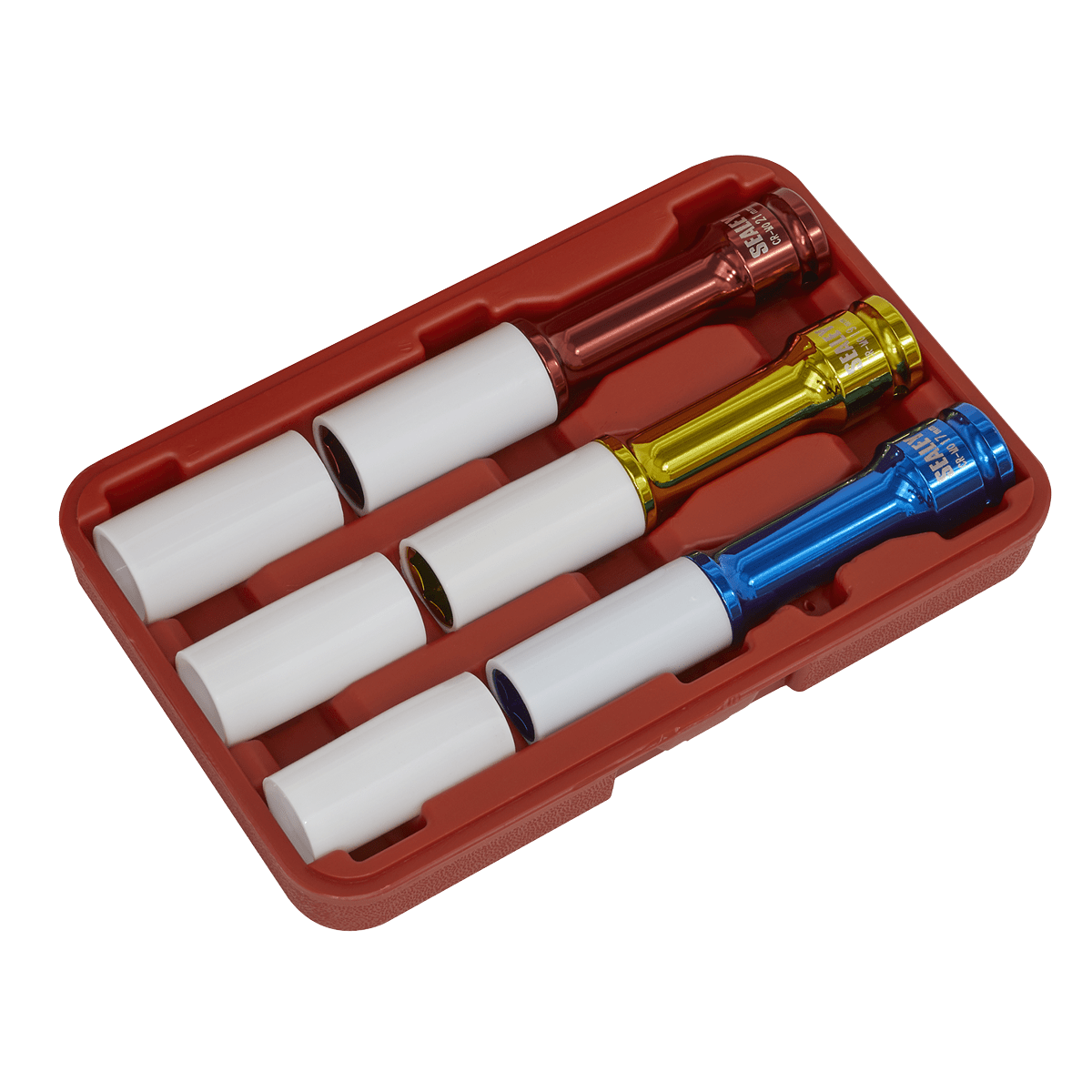 Sealey SX031D Alloy Wheel Impact Socket Set 1/2"Sq Drive 3pc - SX031D - Sealey Tools UK - Trade Counter Direct