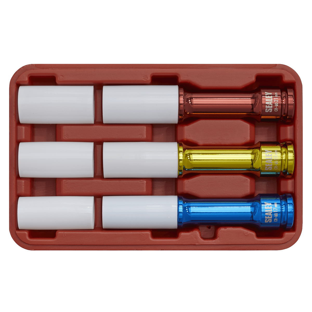 Sealey SX031D Alloy Wheel Impact Socket Set 1/2"Sq Drive 3pc - SX031D - Sealey Tools UK - Trade Counter Direct