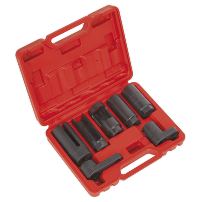 Sealey SX032 Oxygen Sensor Socket Set 7pc 3/8" & 1/2"Sq Drive - SX032 - Sealey Tools UK - Trade Counter Direct