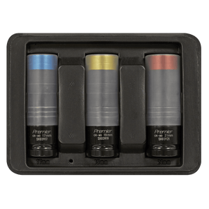 Sealey SX039 Premier Alloy Wheel Ultra-Power Impact Socket Set 1/2"Sq Drive 3pc - SX039 - Sealey Tools UK - Trade Counter Direct