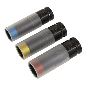 Sealey SX039 Premier Alloy Wheel Ultra-Power Impact Socket Set 1/2"Sq Drive 3pc - SX039 - Sealey Tools UK - Trade Counter Direct