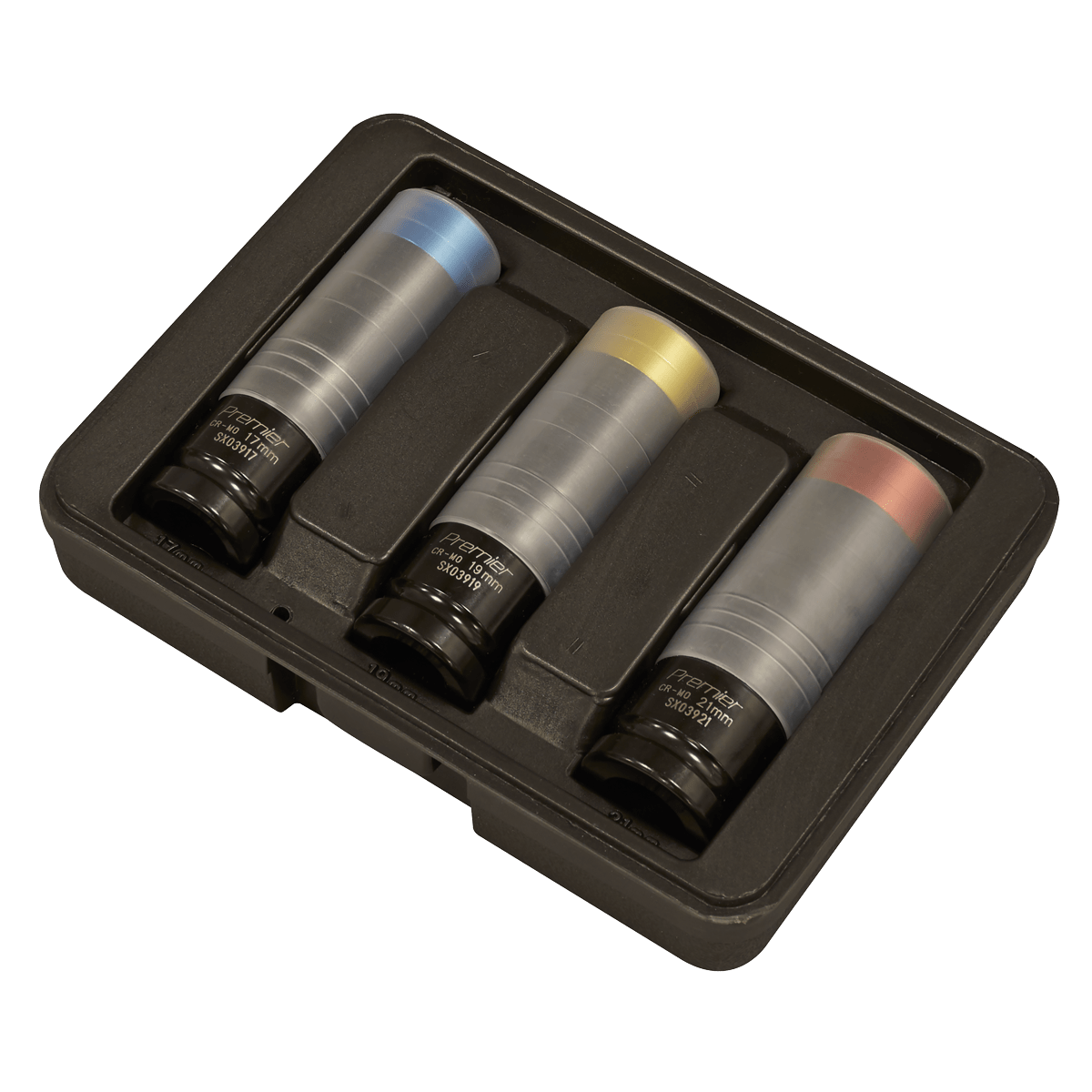 Sealey SX039 Premier Alloy Wheel Ultra-Power Impact Socket Set 1/2"Sq Drive 3pc - SX039 - Sealey Tools UK - Trade Counter Direct