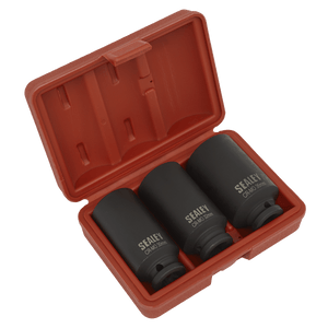Sealey SX051 Impact Hub Nut Socket Set 1/2"Sq Drive 12-Point 3pc - SX051 - Sealey Tools UK - Trade Counter Direct