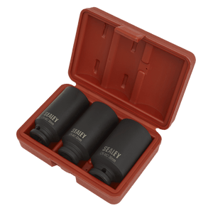 Sealey SX051 Impact Hub Nut Socket Set 1/2"Sq Drive 12-Point 3pc - SX051 - Sealey Tools UK - Trade Counter Direct