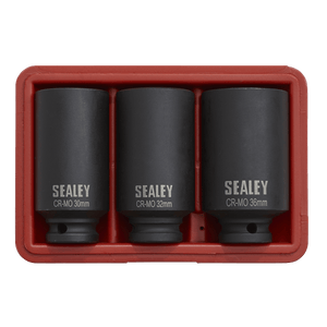 Sealey SX051 Impact Hub Nut Socket Set 1/2"Sq Drive 12-Point 3pc - SX051 - Sealey Tools UK - Trade Counter Direct