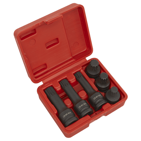 Sealey SX052 Impact Spline Socket Bit Set 1/2"Sq Drive 6pc - SX052 - Sealey Tools UK - Trade Counter Direct