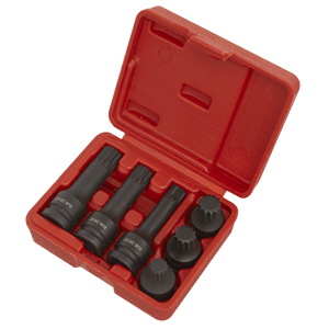 Sealey SX052 Impact Spline Socket Bit Set 1/2"Sq Drive 6pc - SX052 - Sealey Tools UK - Trade Counter Direct