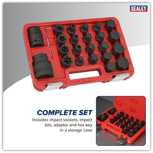 Sealey SX054 Impact Socket & Bit Set, 3/4"Sq & 1"Sq Drive 23pc - SX054 - Sealey Tools UK - Trade Counter Direct