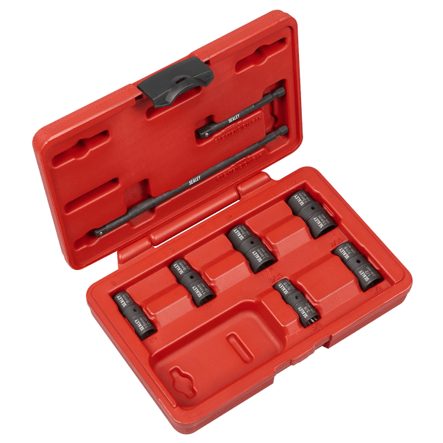 Sealey SX08 Flip Socket Set 1/4"Sq Drive 12-Point 8pc - SX08 - Sealey Tools UK - Trade Counter Direct