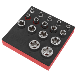 Sealey SX096 TRX-P* EPR Socket Set 1/4", 3/8" & 1/2"Sq Drive 16pc - SX096 - Sealey Tools UK - Trade Counter Direct