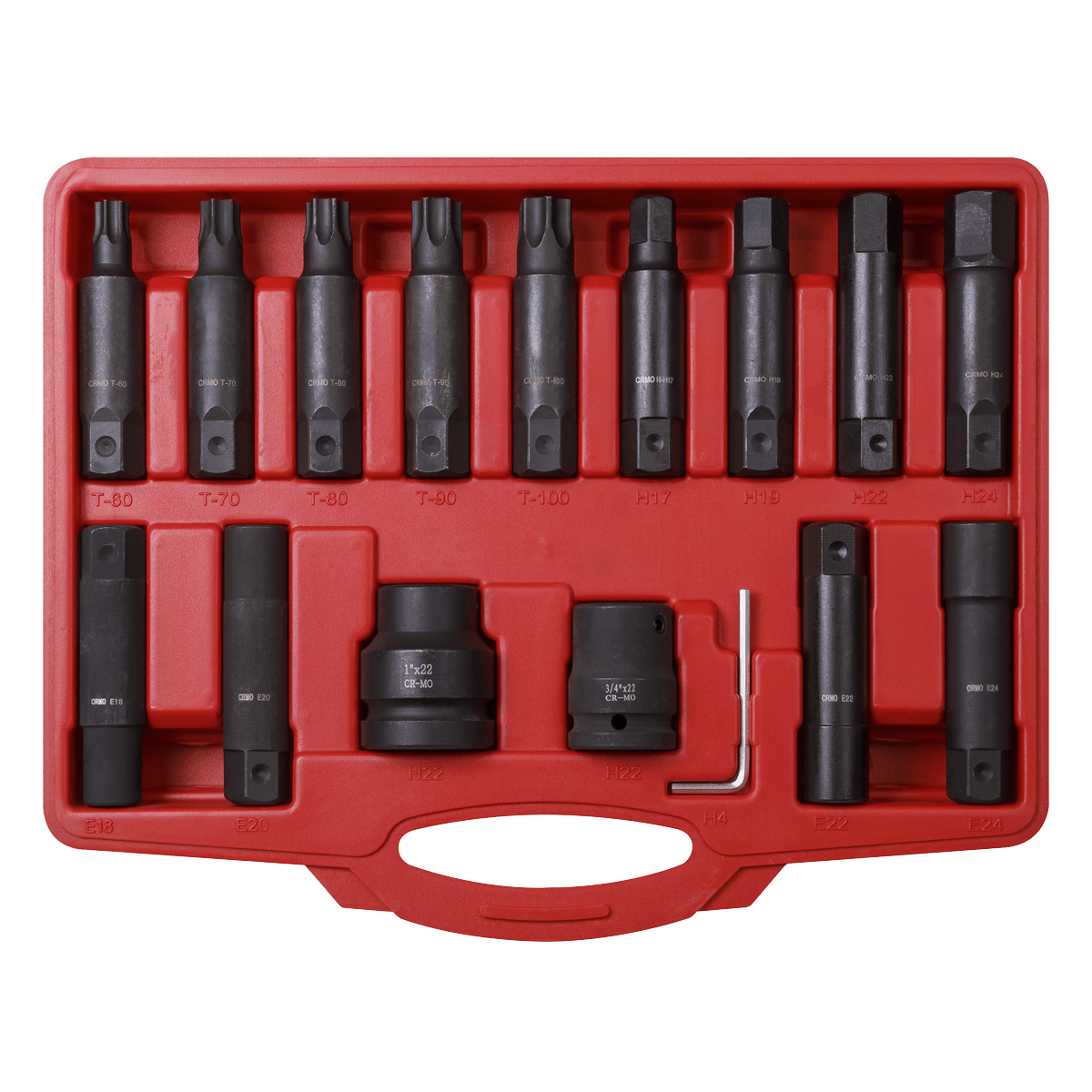Sealey SX098 Impact Hex, TRX-Star* & TRX-Star* Female Socket Bit Set 3/4" & 1"Sq Drive 16pc - SX098 - Sealey Tools UK - Trade Counter Direct