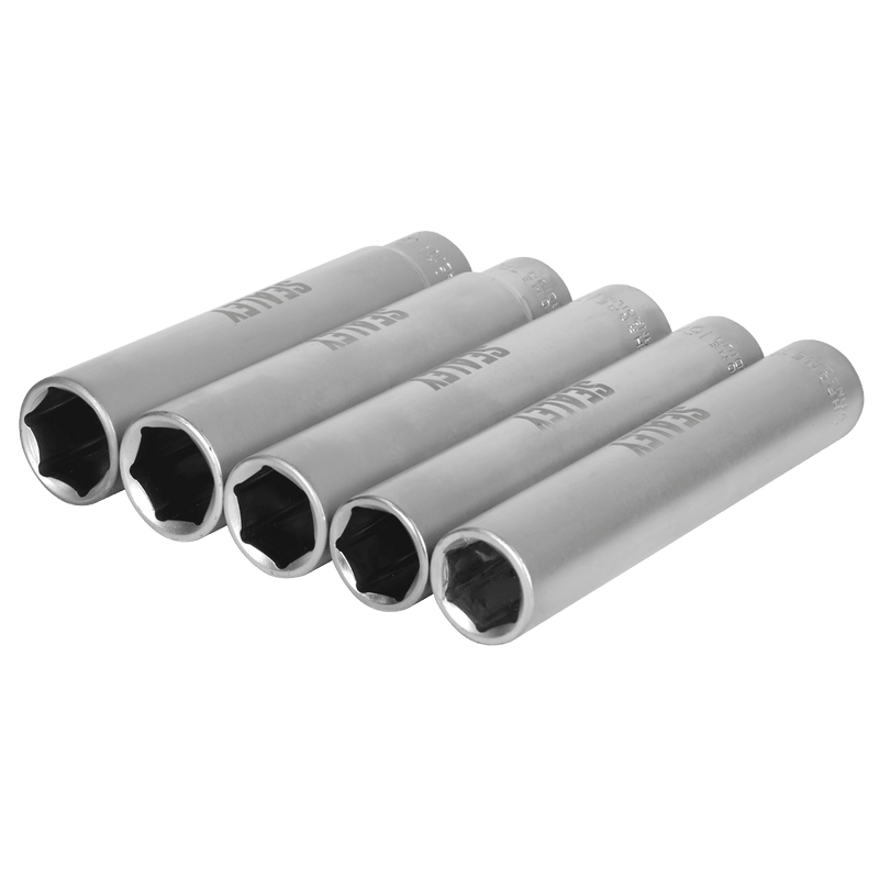 Sealey SX1519 Extra-Deep Socket Set 1/2”Sq Drive 5pc - SX1519 - Sealey Tools UK - Trade Counter Direct