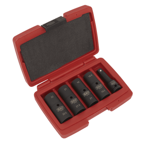 Sealey SX1820 Deep Impact Socket Set 1/2"Sq Drive 80mm Double Ended 18.5 - 22.5mm - 5pc - SX1820 - Sealey Tools UK - Trade Counter Direct