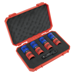 Sealey SX1820S Double Ended Alloy Wheel Impact Socket Set 1/2"Sq Drive 5pc - SX1820S - Sealey Tools UK - Trade Counter Direct