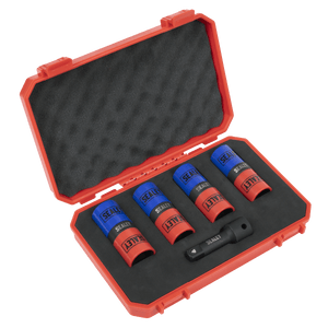 Sealey SX1820S Double Ended Alloy Wheel Impact Socket Set 1/2"Sq Drive 5pc - SX1820S - Sealey Tools UK - Trade Counter Direct