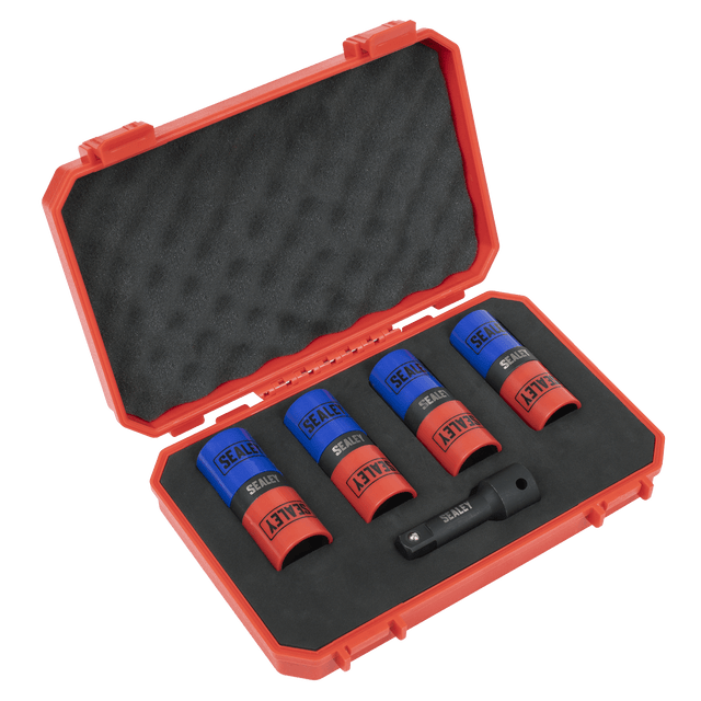 Sealey SX1820S Double Ended Alloy Wheel Impact Socket Set 1/2"Sq Drive 5pc - SX1820S - Sealey Tools UK - Trade Counter Direct